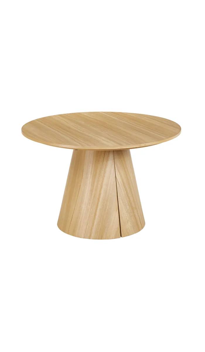 Mesa redonda extensible Damiano, acabado oak, 120-200 cm