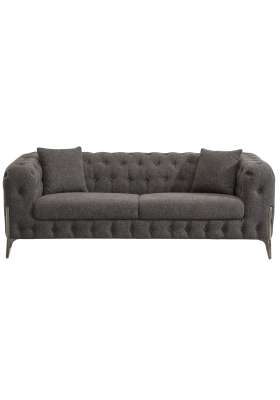 Adec Canapé Chesterfield 3 places en tissu velours ou semi-cuir.
