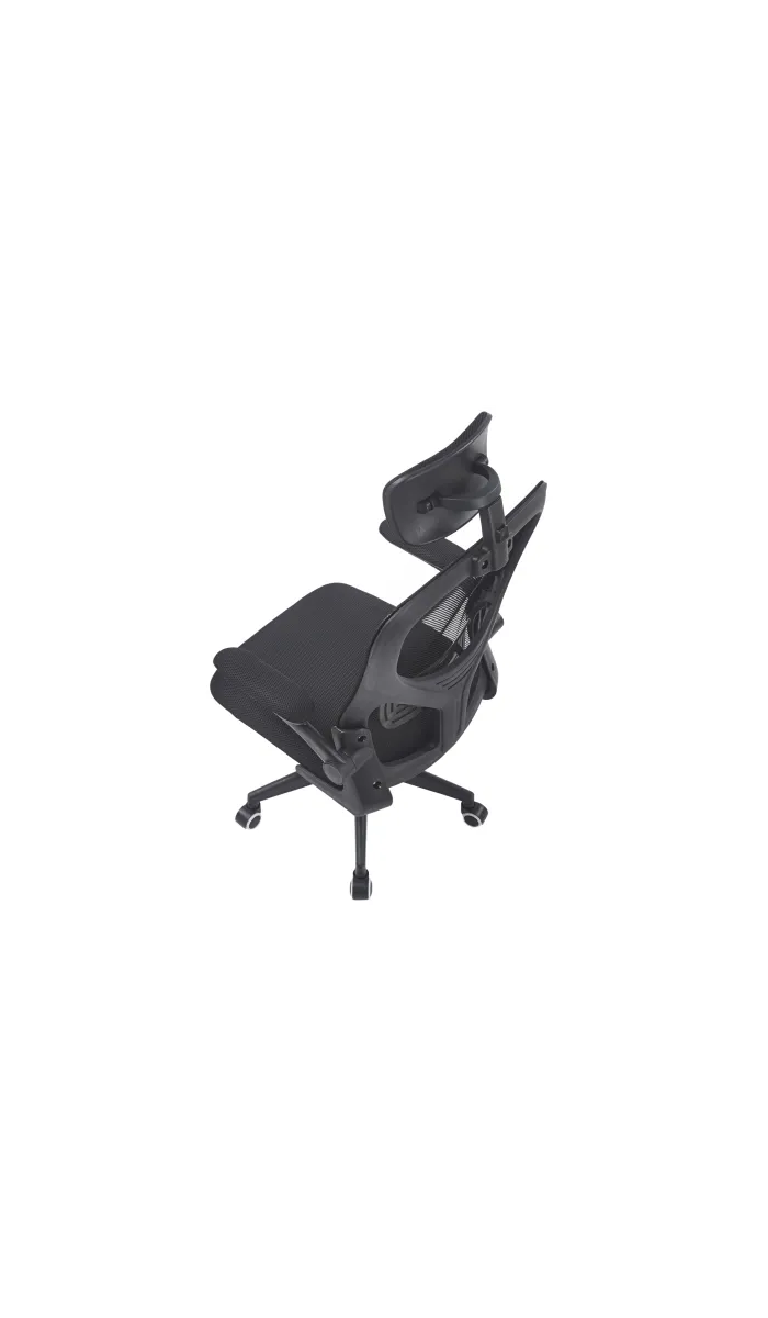 Sillón giratorio elevable gamer Aero tapizado red transpirable en negro.