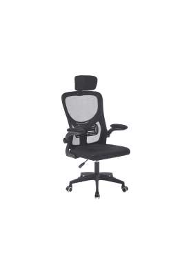 Sillón giratorio elevable gamer Aero tapizado red transpirable en negro.