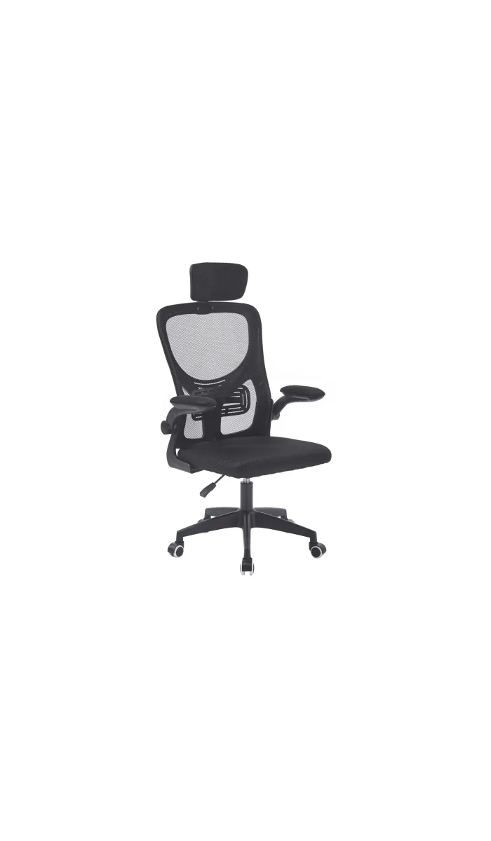 Sillón giratorio elevable gamer Aero tapizado red transpirable en negro.