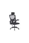 Sillón giratorio elevable gamer Aero Red transpirable en negro, 106/116cm(alto) 62cm(ancho) 62cm(fondo).