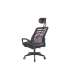 Sillón giratorio elevable gamer Kneck tapizado red transpirable en negro/rosa..