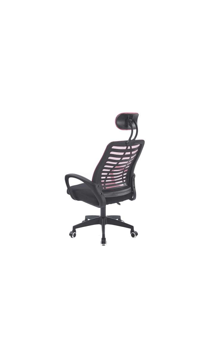 Sillón gamer Kneck Red transpirable negro/rosa, ergonómico.