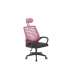 Sillón giratorio elevable gamer Kneck tapizado red transpirable en negro/rosa..