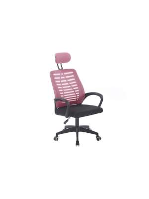 Sillón gamer Kneck Red transpirable negro/rosa, ergonómico.