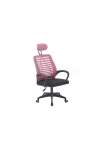 Sillón giratorio elevable gamer Kneck Red transpirable en negro/rosa, 106/116cm(alto) 58.5cm(ancho) 56cm(fondo).