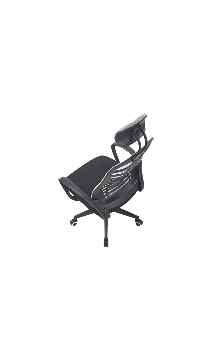 Sillón giratorio elevable gamer Kneck tapizado red transpirable en negro/gris.