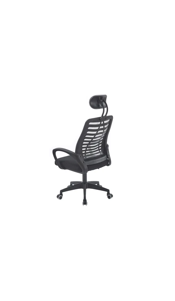 Sillón giratorio elevable gamer Kneck tapizado red transpirable en negro/gris.