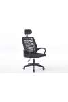Sillón giratorio elevable gamer Kneck Red transpirable en negro, 106/116cm(alto) 58.5cm(ancho) 56cm(fondo).