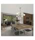 Lâmpada 6 luzes cósmicas, design elegante e moderno, acabamento de latão.