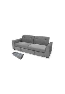 Sofá cama Cibeles tapizado en gris, cómodo y moderno