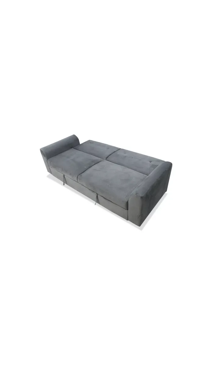Sofá cama Cibeles tapizado en gris, cómodo y moderno