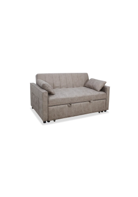 Adec Canapé-lit clic clac modèle Fox tissu gris.