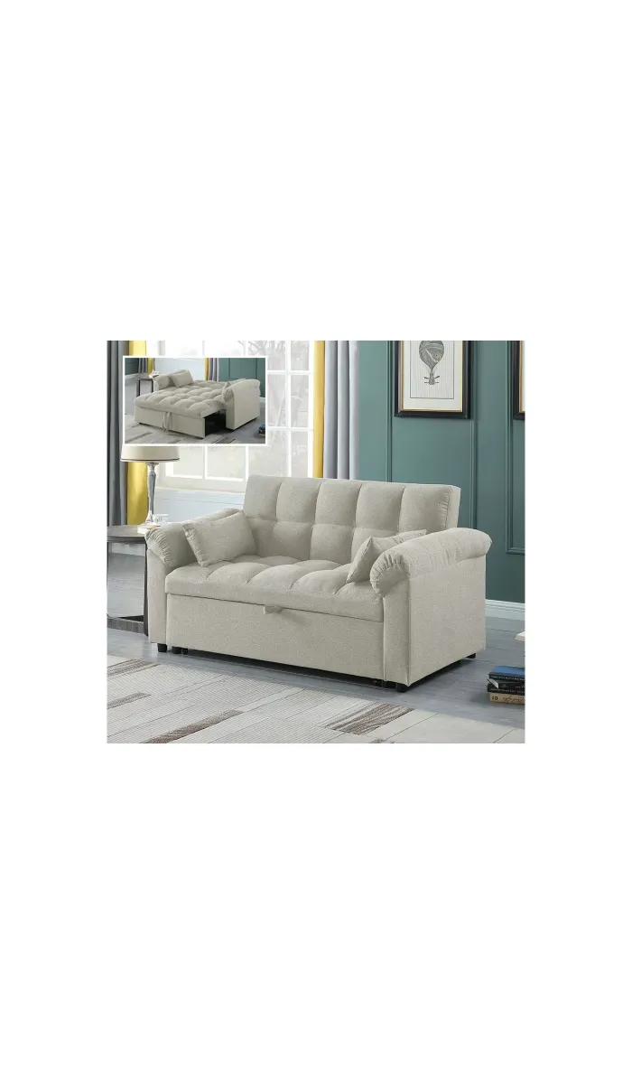 Adec Sofa bed click clac model Fox grey fabric.