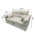 Adec Sofa bed click clac model Fox grey fabric.