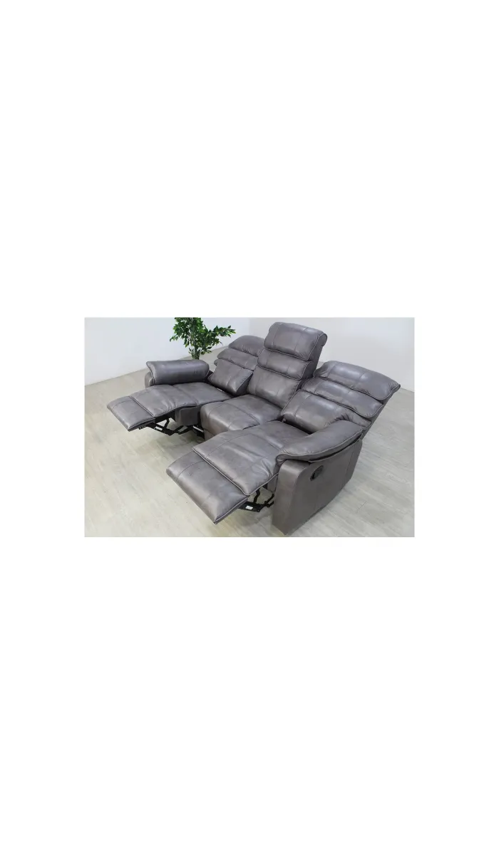 Sofá Gallardo 3 plazas, relax, tapizado gris