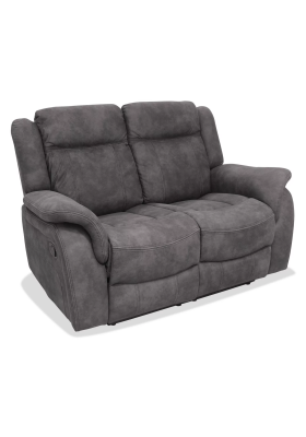 Sofá Indiana dos plazas gris oscuro, reclinable y funcional