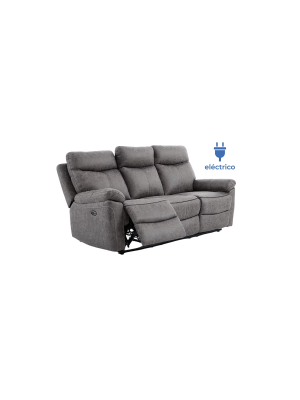 Sofá três lugares relaxante modelo Indiana cinza