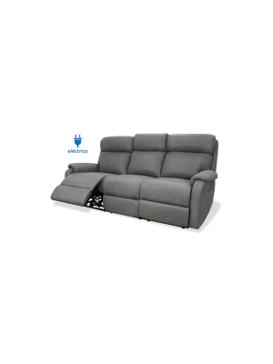 Sofá reclinable eléctrico Bogart 3 plazas gris oscuro