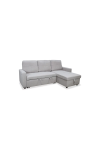 Sofá Chaiselongue cama Reynolds tapizado gris claro, 216cm(ancho) 90cm(fondo) 89cm(altura).
