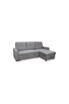 Sofá Chaiselongue cama Reynolds tapizado gris oscuro, 216cm(ancho) 90cm(fondo) 89cm(altura).