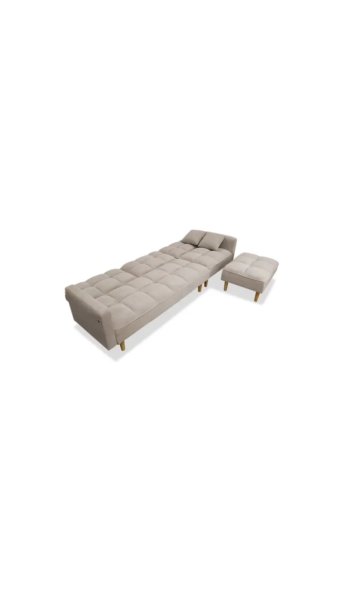 Sofá Chaiselongue cama Brando tapizado camel, elegante y funcional
