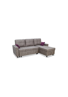 Sofá Chaiselongue cama Fan tapizado gris, elegante y funcional