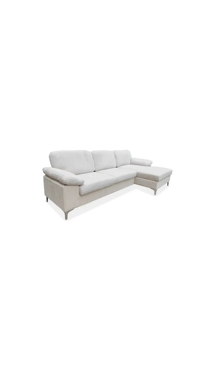 Sofá Chaiselongue Cyril tapizado en blanco hueso moderno