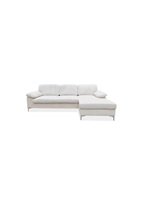 Sofá Chaiselongue Cyril tapizado en blanco hueso moderno