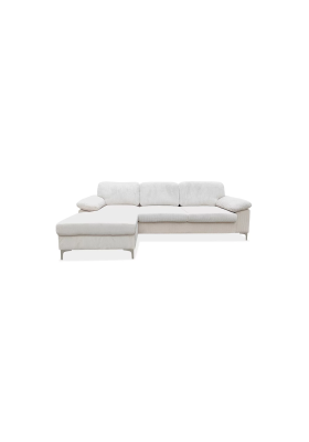 Sofá Chaiselongue Cyril tapizado en blanco hueso moderno