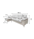 Sofá Chaiselongue Cyril tapizado en blanco hueso moderno