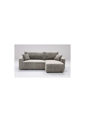 Sofá Chaiselongue cama Fausto tapizado gris, elegante y funcional