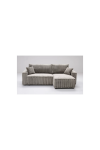 Sofá Chaiselongue cama Fausto tapizado gris, 234cm(ancho) 140cm(fondo) 86cm(altura).