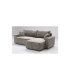 Sofá Chaiselongue cama Fausto tapizado gris, elegante y funcional