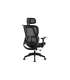 Sillón giratorio elevable gamer Ergo  tapizado red transpirable en negro.