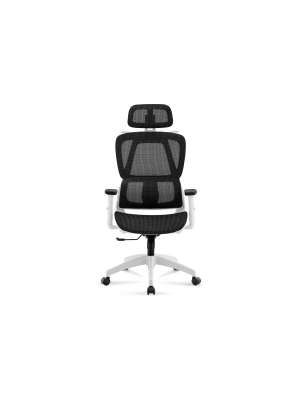 Sillón giratorio gamer Ergo Red negro/blanco