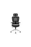 Sillón giratorio elevable gamer Ergo Red transpirable en negro/blanco, 118/124cm(alto) 70cm(ancho) 70cm(fondo).