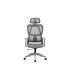 Sillón giratorio elevable gamer Ergo  tapizado red transpirable en gris claro.