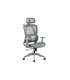 Sillón giratorio elevable gamer Ergo  tapizado red transpirable en gris claro.