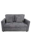Sofá cama 2 plazas Divan en tela gris. 140cm(ancho) x 99cm(fondo) x 88cm(alto)