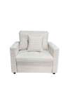 Sillón cama 1 plaza Divan en tela crema. 99cm(ancho) x 99cm(fondo) x 88cm(alto)