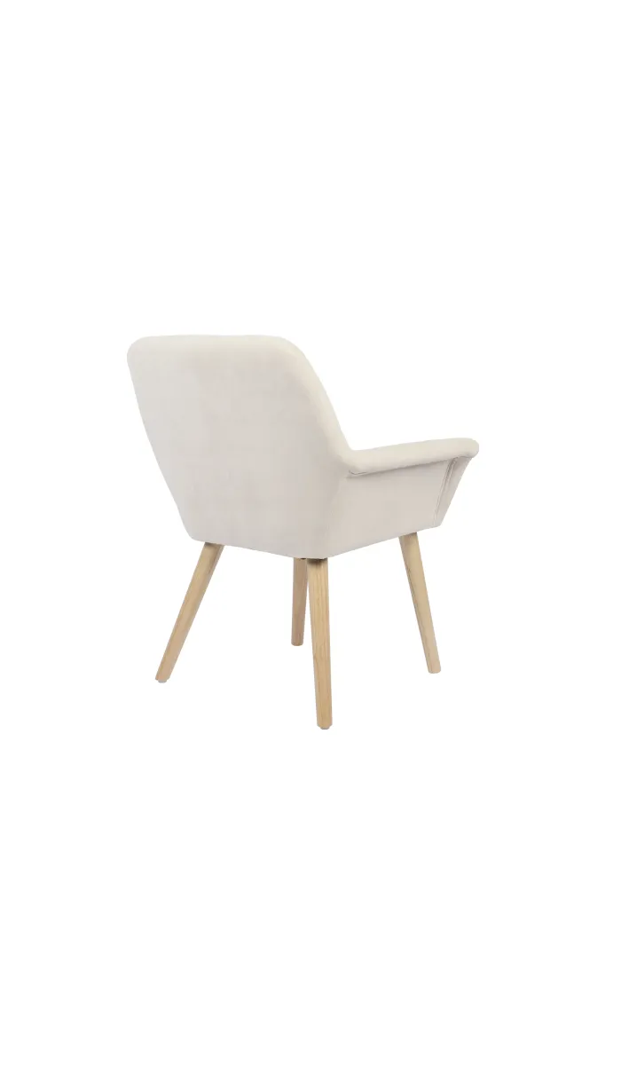 Pack de 2 sillas de comedor Nature, tapizado crema