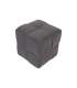 Puff cuadrado gris en tela corduroy, 45x45x41 cm