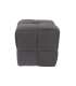 Puff cuadrado gris en tela corduroy, 45x45x41 cm