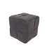 Puff cuadrado gris en tela corduroy, 45x45x41 cm