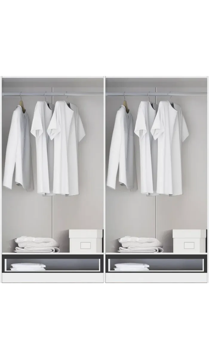 Armoire penderie 3 portes pliantes Dj-90 blanc artic 90 cm de large