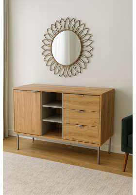 Cômoda MD-Ottavia 2 portas, 3 gavetas em branco