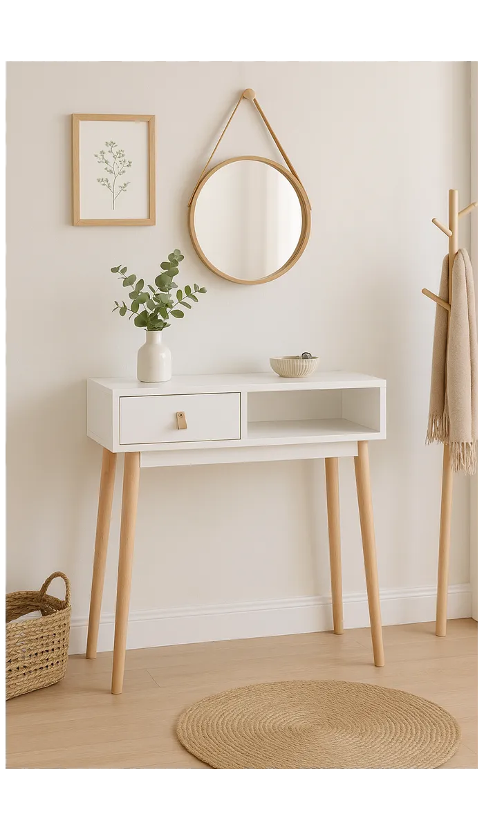 Consola recibidor 2 cajones Tunez acabado roble.