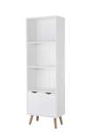 Prateleira de 2 portas, 3 lacunas Nando Branco Acabamento, 160cm (alto) 50cm (largura) 30cm (fundo). .